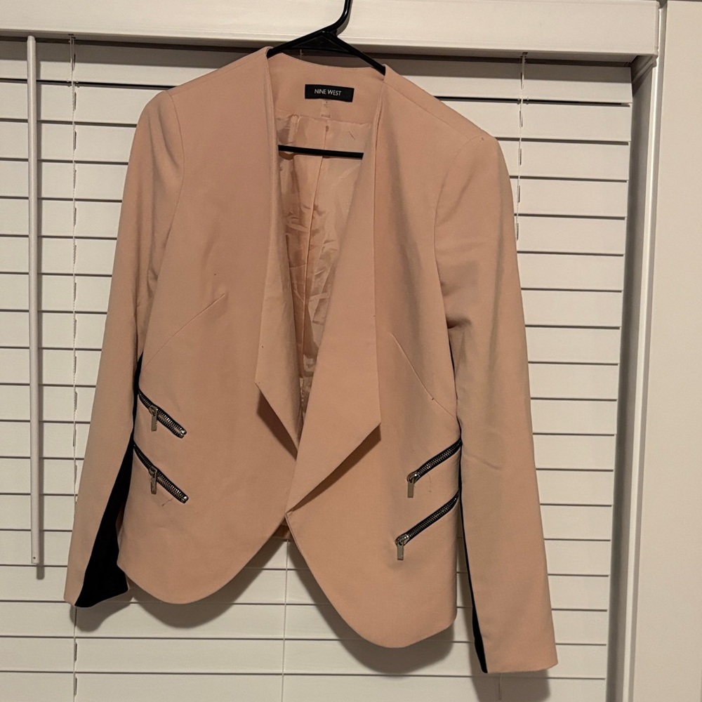 Nine West Women's Pink Blazer with Zipper Accents